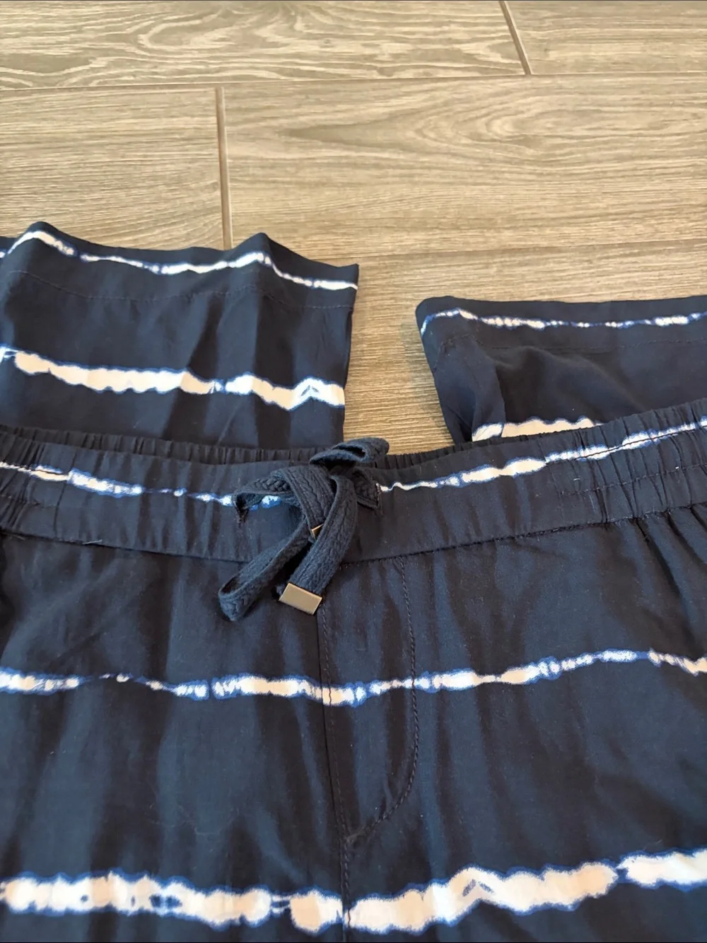Style & Co Navy and White Tie-Dye Wide Leg Pants